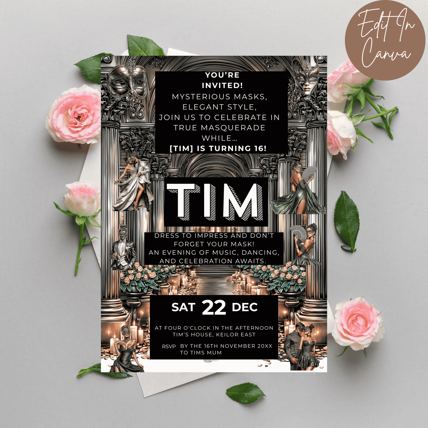16th Birthday Invitation Male