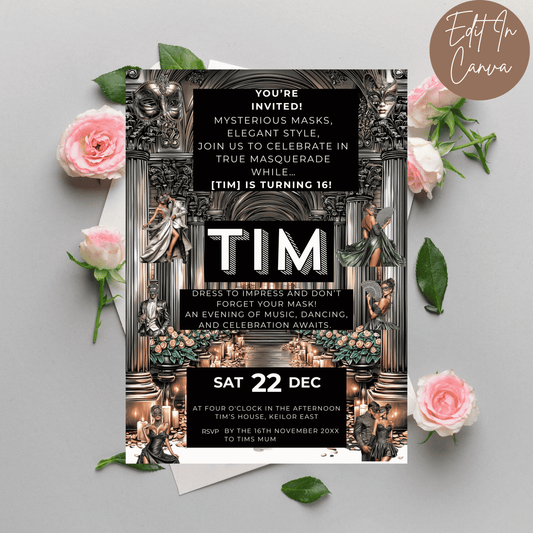 16th Birthday Invitation Male