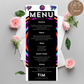 19th Birthday Menu Male