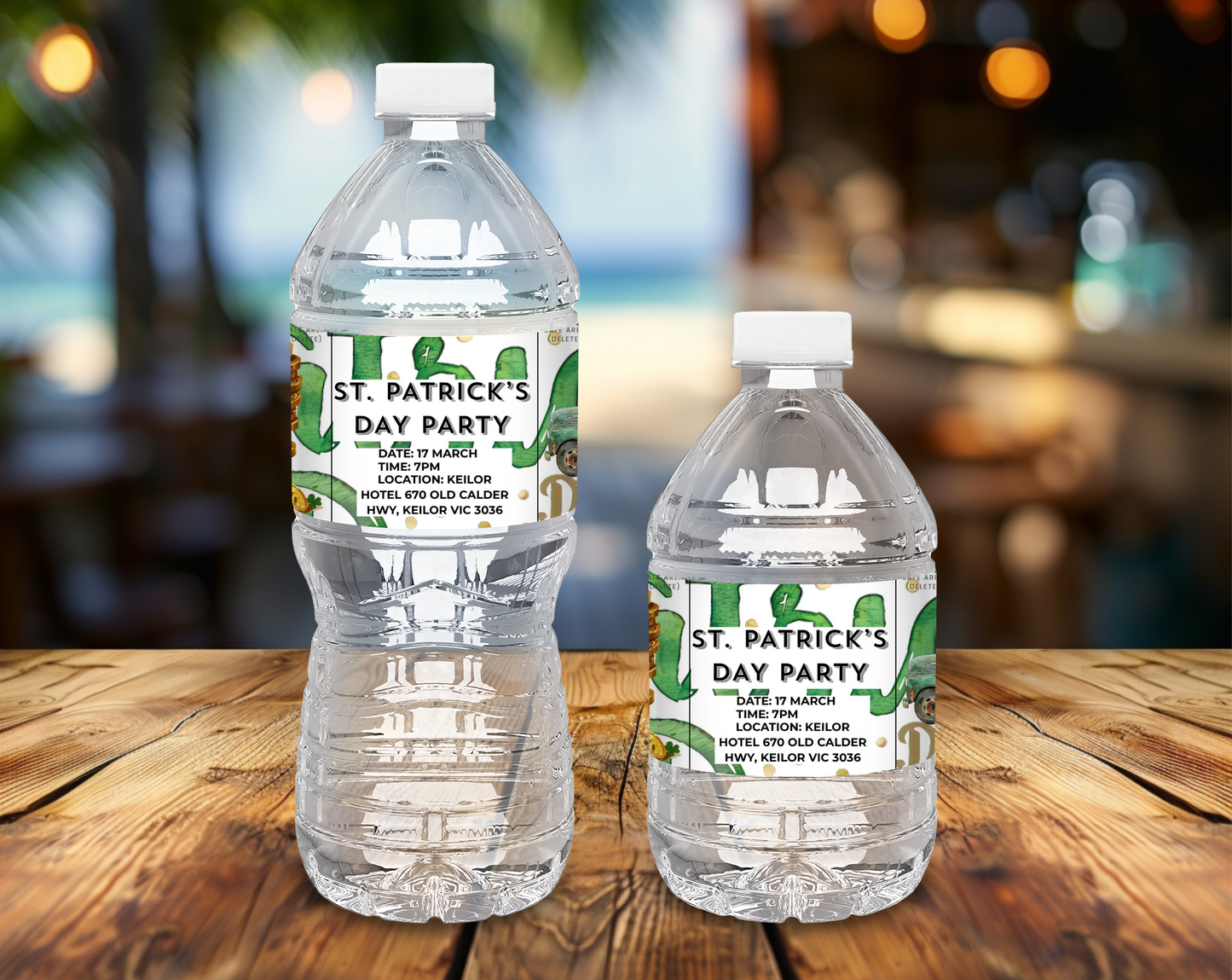 St Patricks Day Water Bottle Label