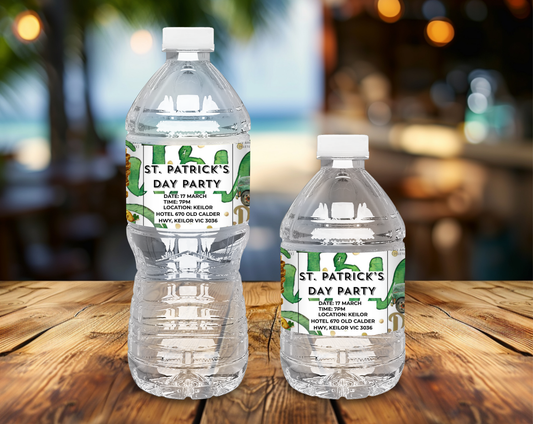 St Patricks Day Water Bottle Label