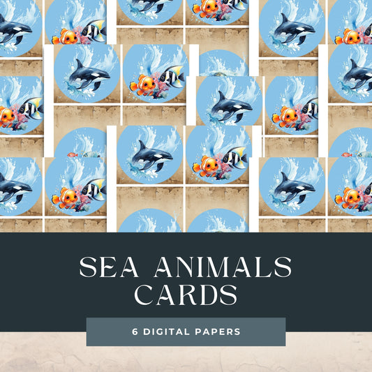Sea Animals Cards Portrait