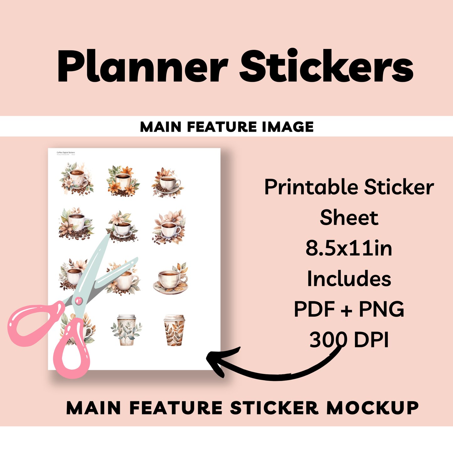 Coffee Digital Sticker Sheets