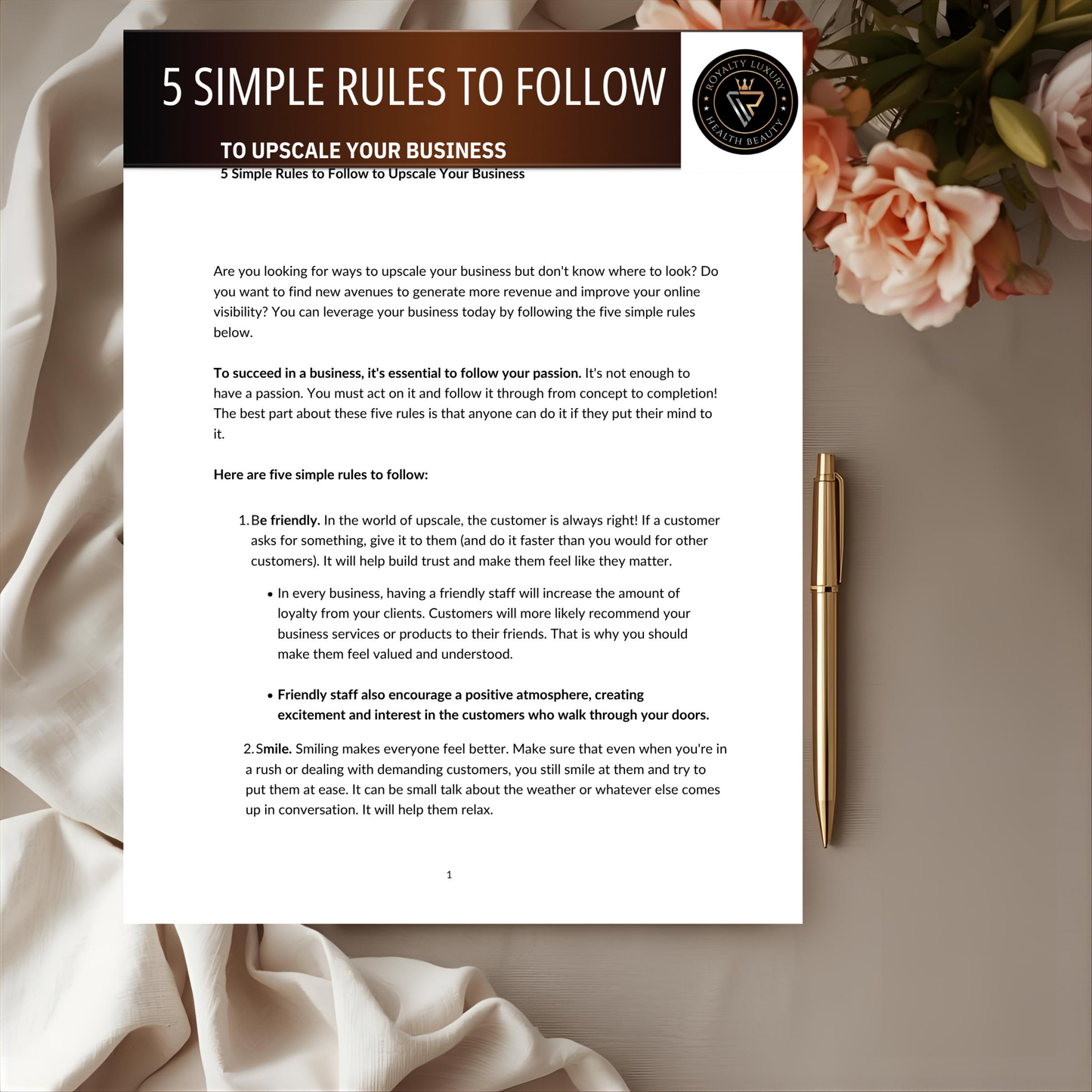 Five Simple Rules To Follow To Upscale Your Business