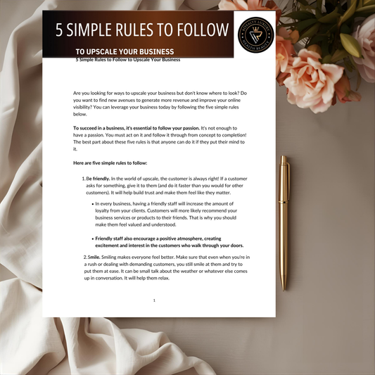 Five Simple Rules To Follow To Upscale Your Business