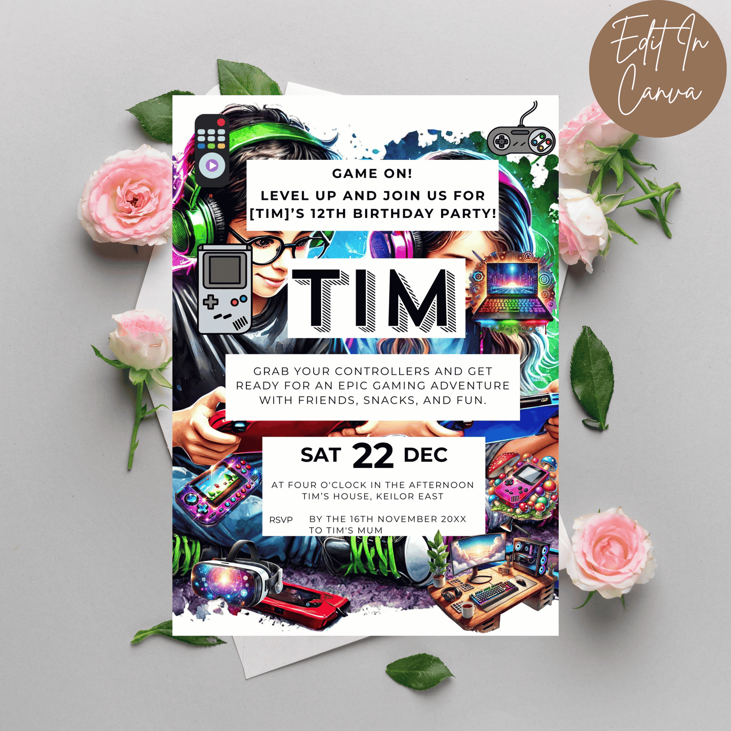12th Birthday Invitation