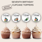7th Birthday Cupcake Toppers Boy