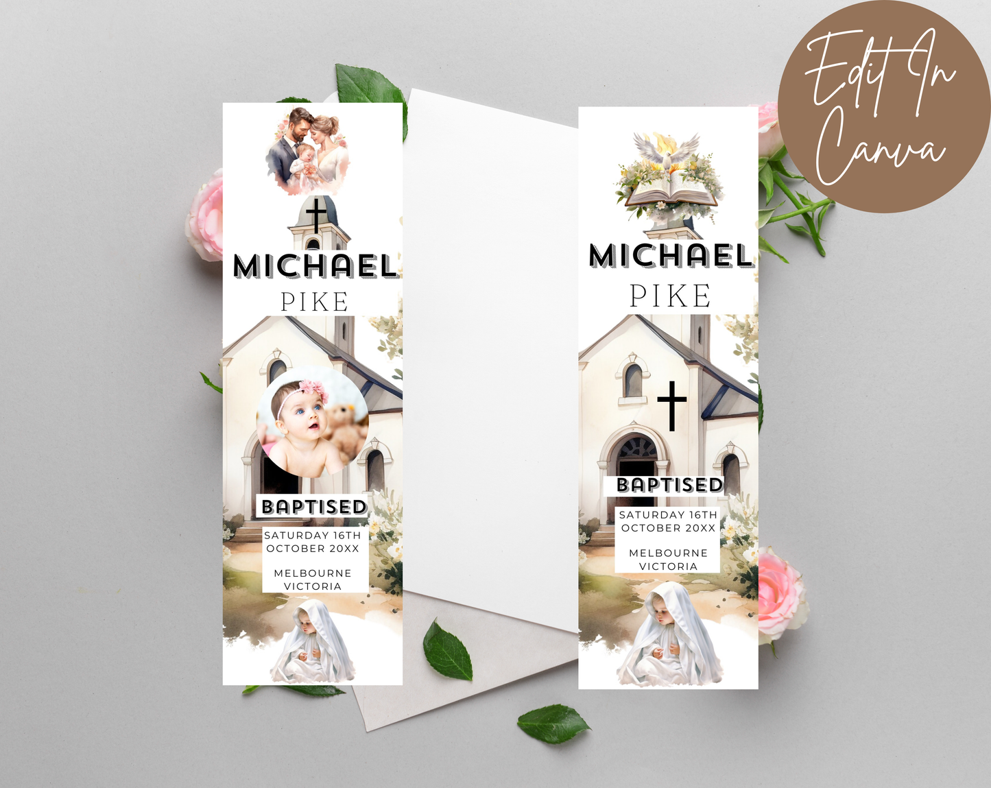 Baptism Bookmarks Male