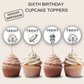 6th Birthday Party Cupcake Toppers Boy