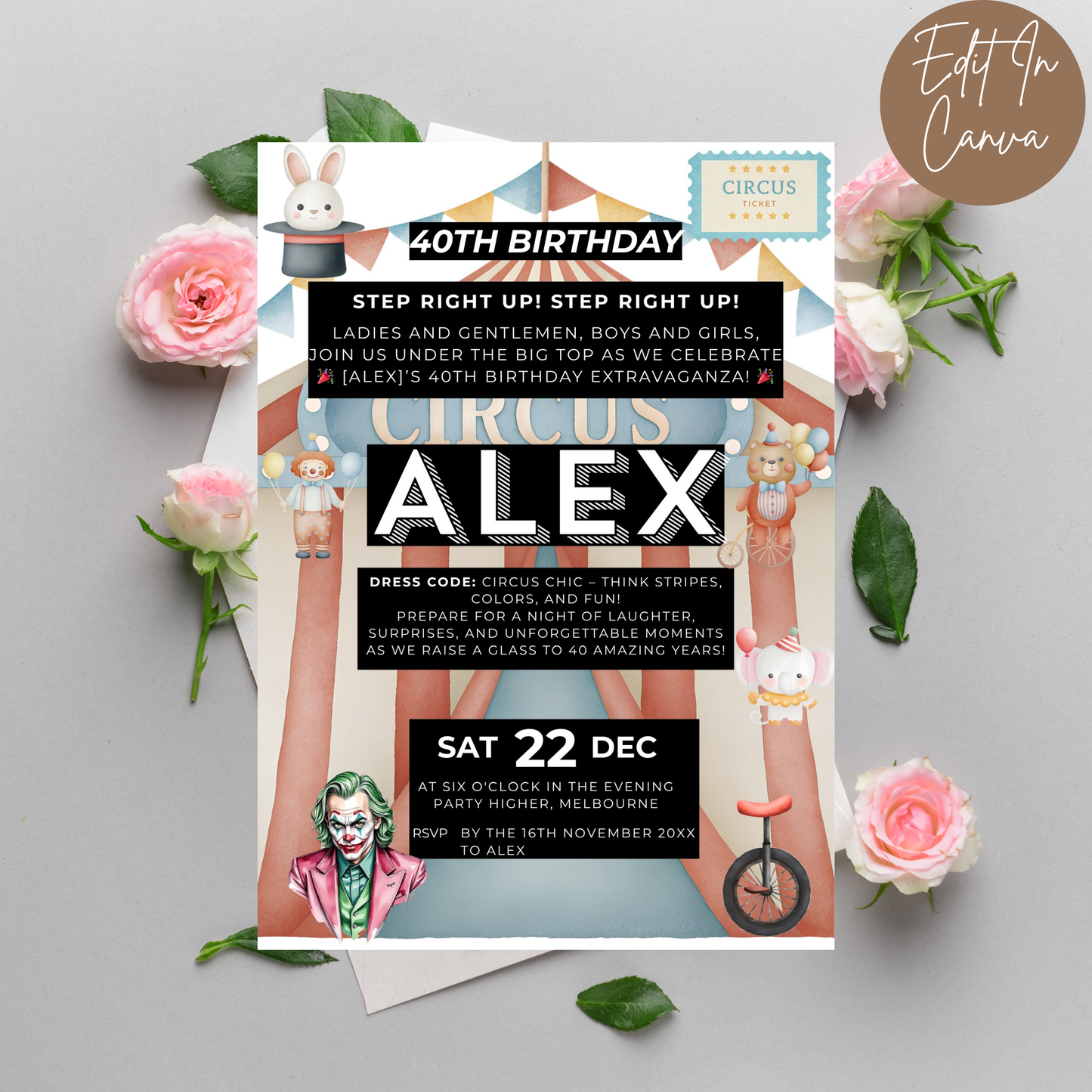 40th Birthday Invitation
