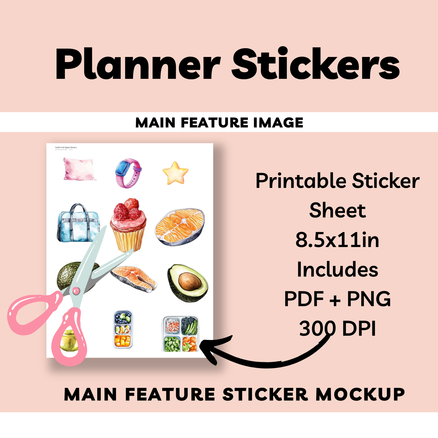 Health Kick Digital Sticker Sheets