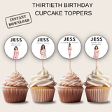 30th Birthday Cupcake Toppers Woman
