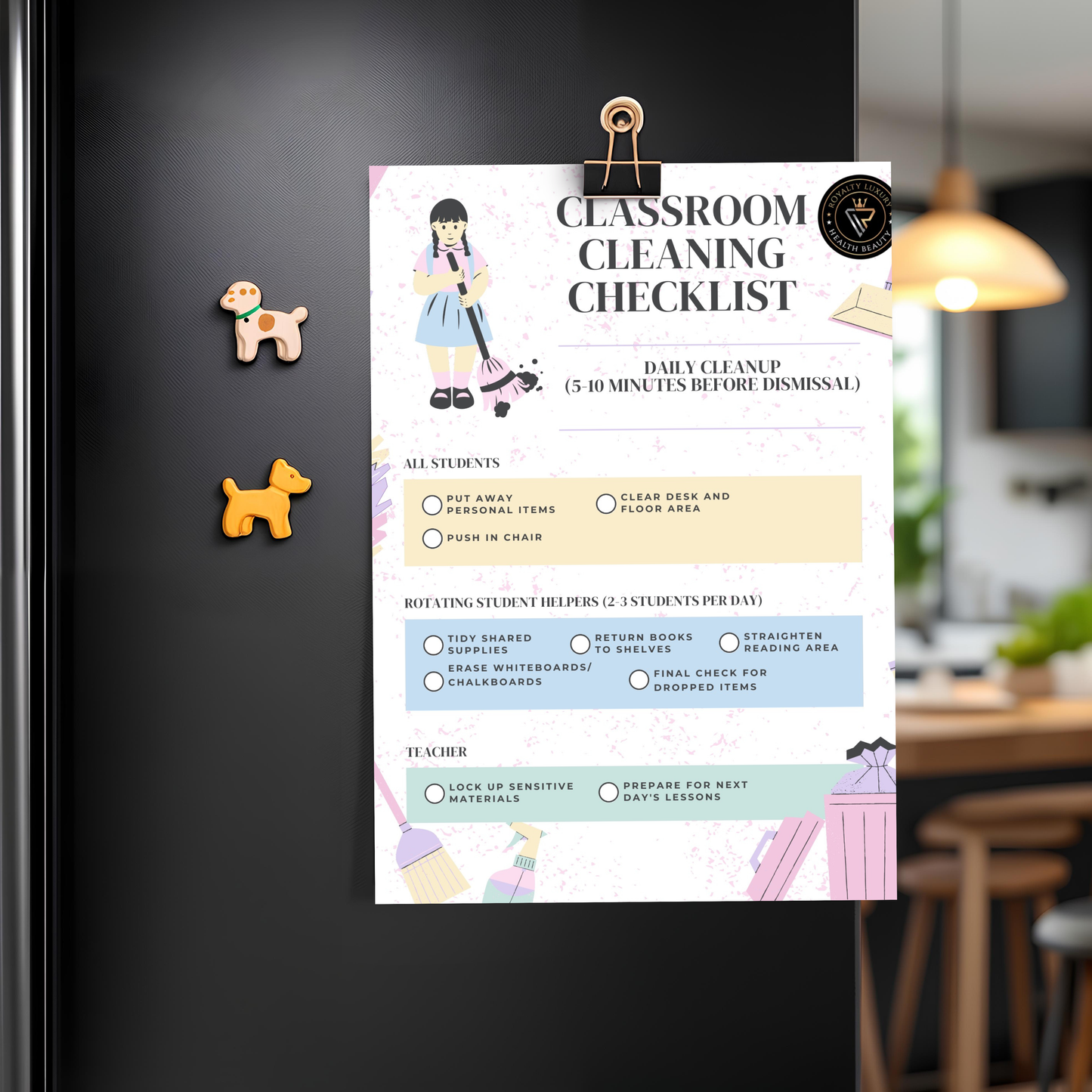 Classroom Cleaning Checklist