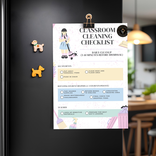 Classroom Cleaning Checklist