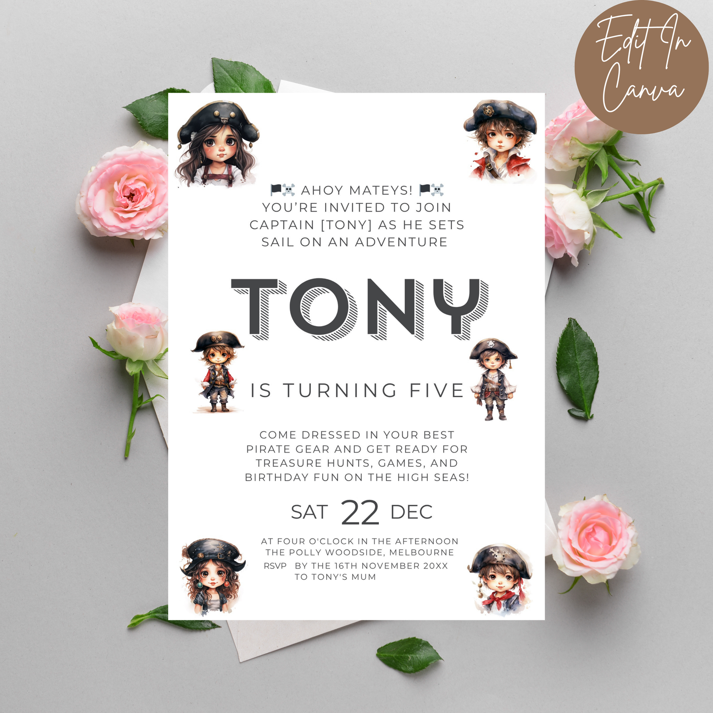 5th Birthday Invitation