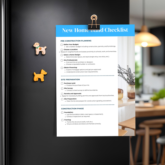 New Home Build Checklist