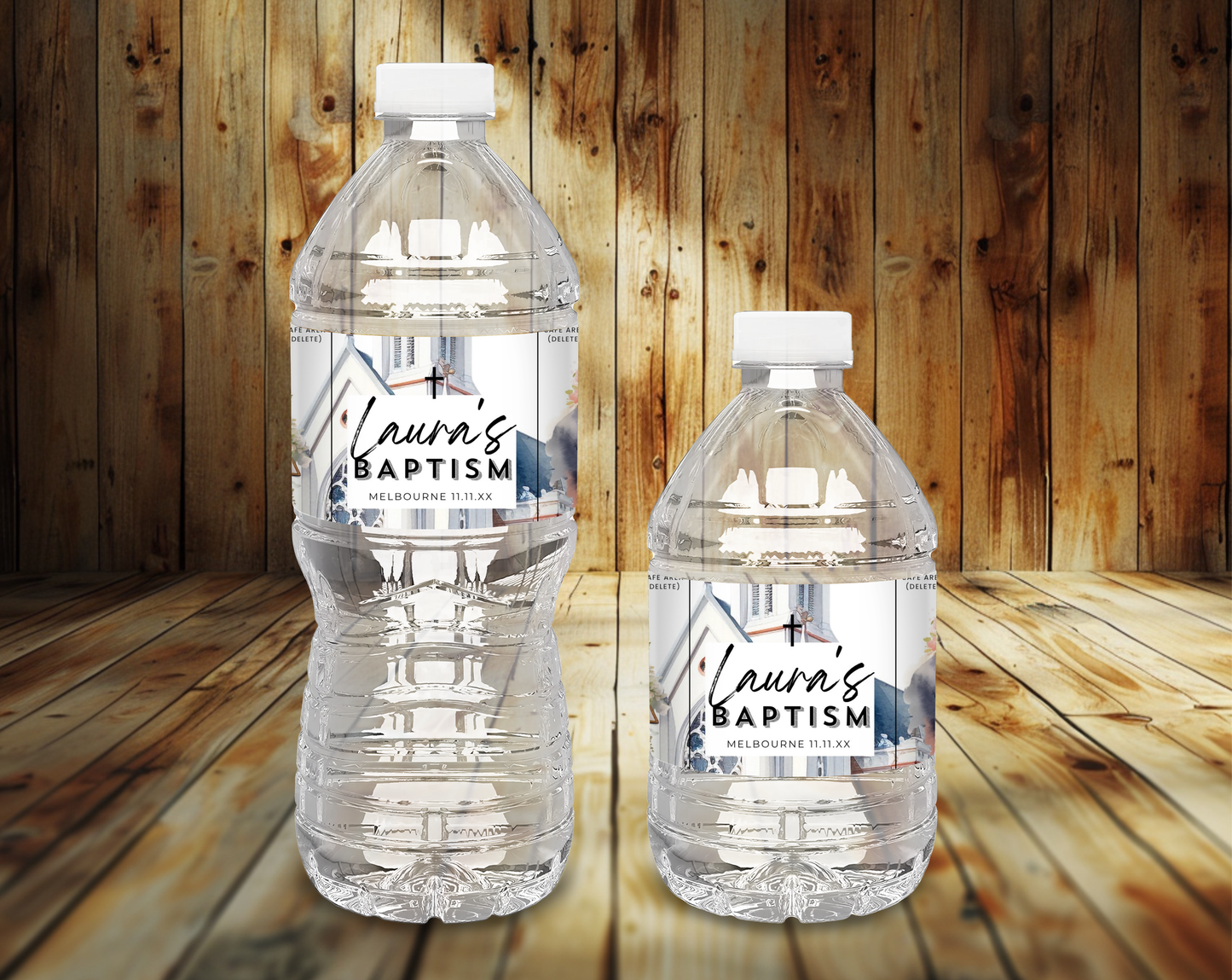 Baptism Water Bottle Label Female