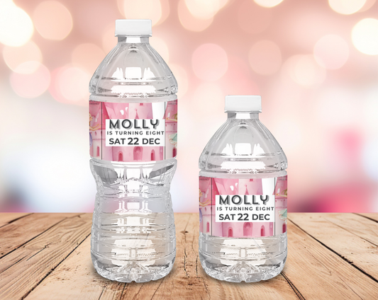 8th Birthday Water Bottle Label Female