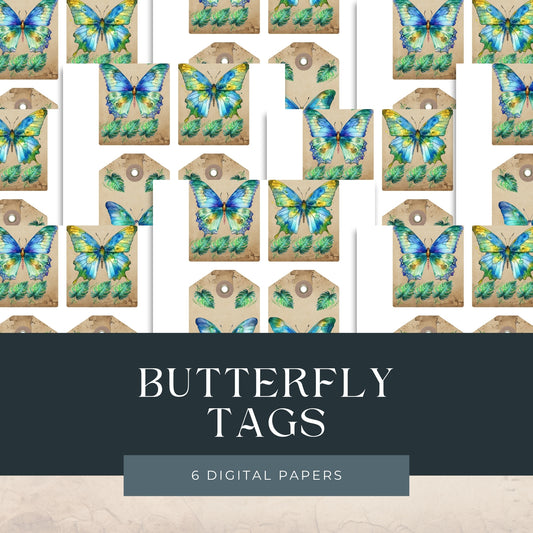Four Butterfly Tags