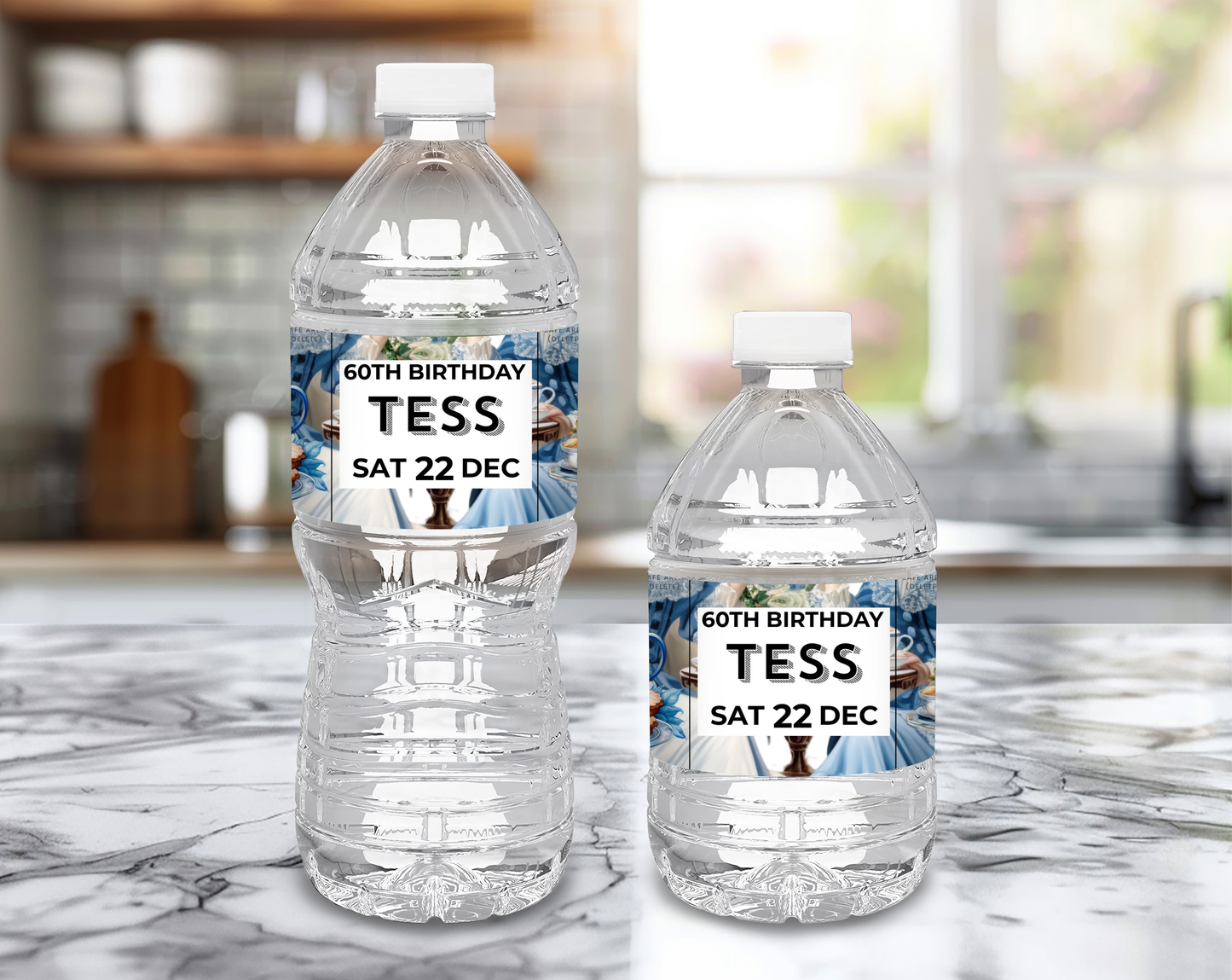 60th Birthday Water Bottle Label Female