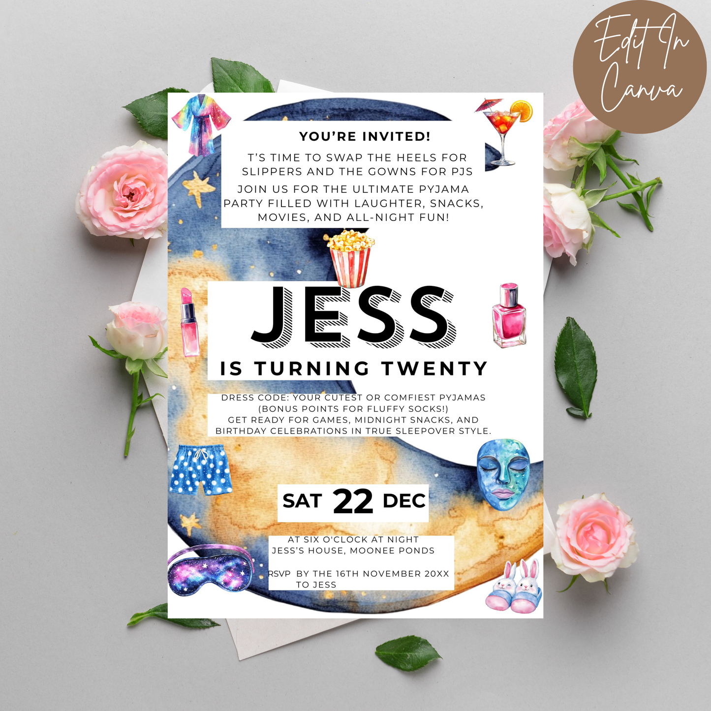 20th Birthday Invitation