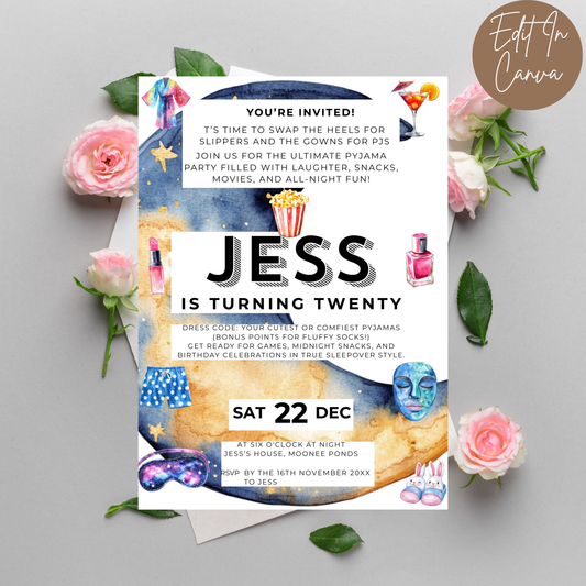 20th Birthday Invitation