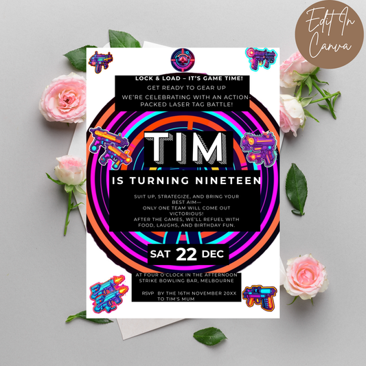 19th Birthday Invitation