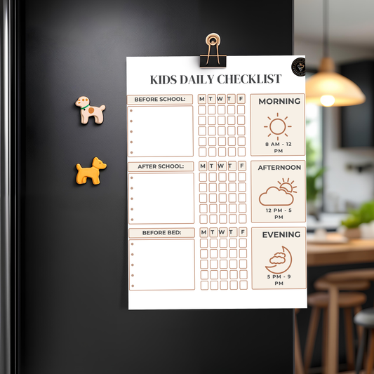 Kids Daily School Checklist