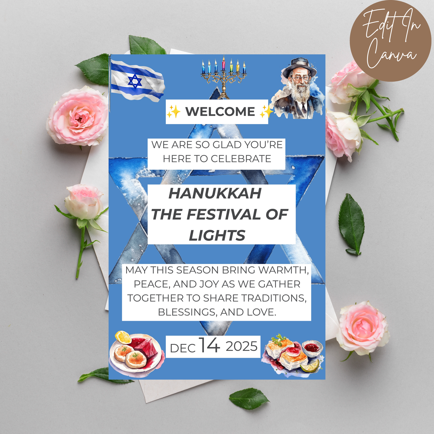 Hanukkah Welcome Sign