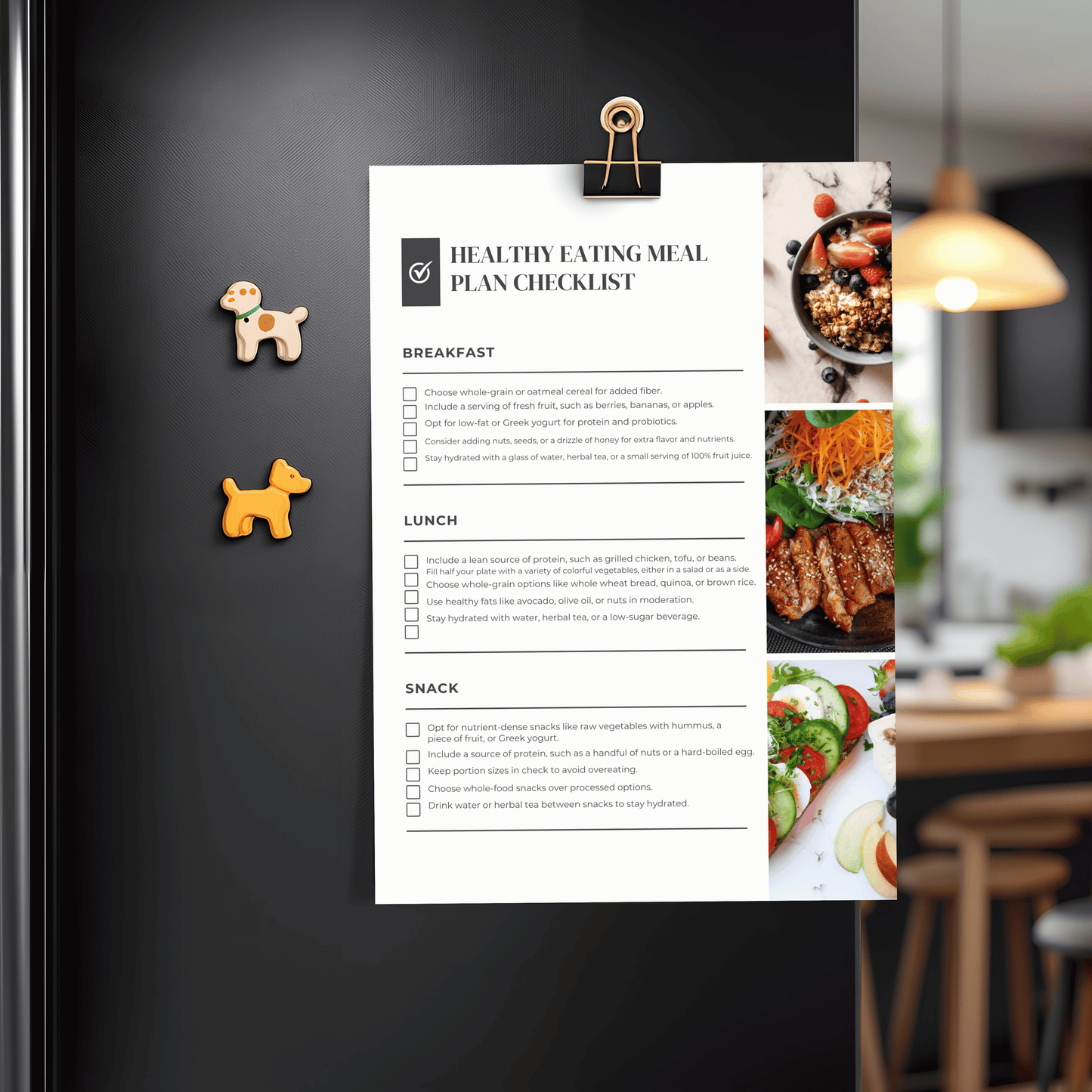 Healthy Eating Meal Plan Checklist