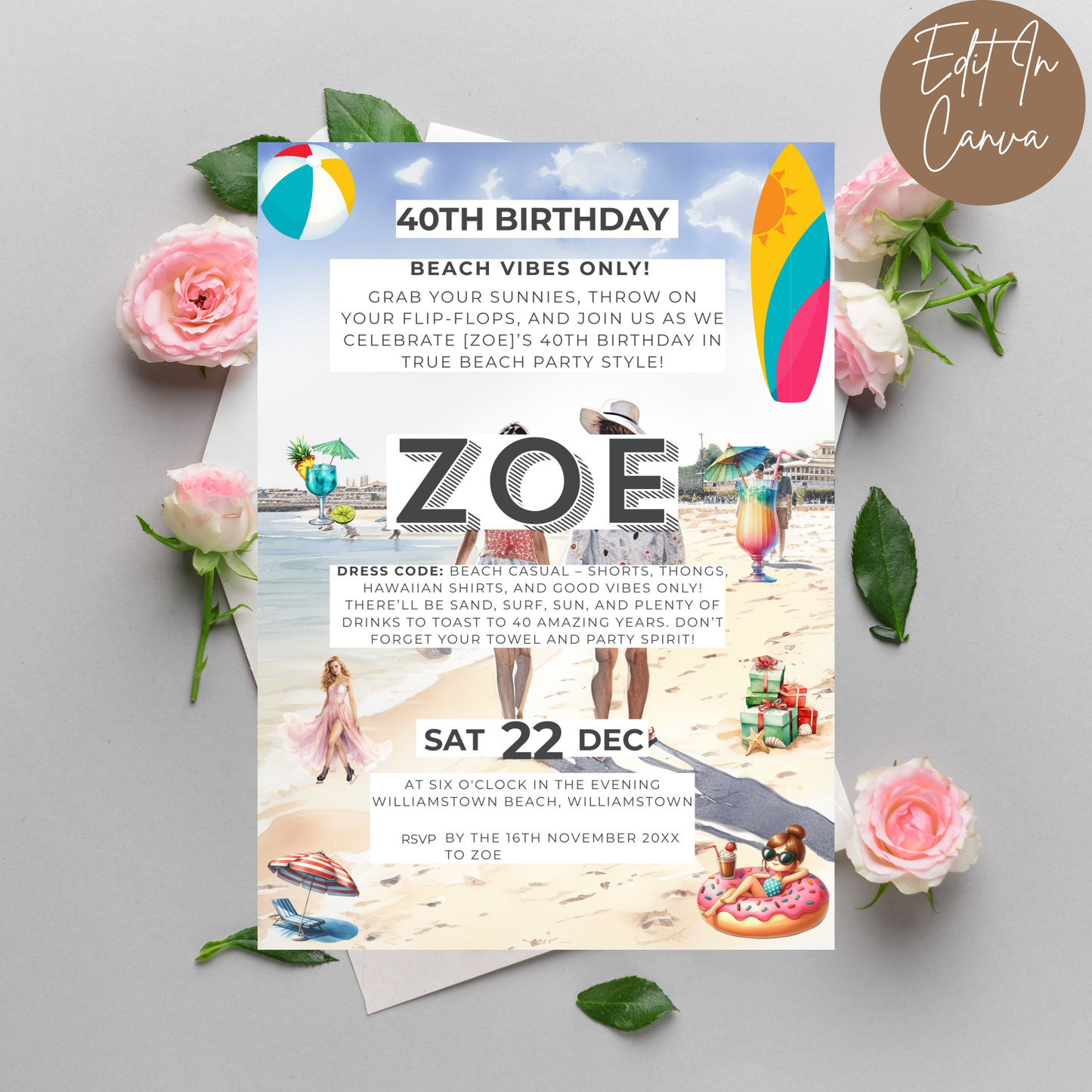 40th Birthday Invitation Female