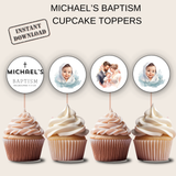 Baptism Cupcake Topper Boy