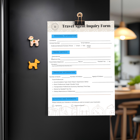 Travel Agent Inquiry Form