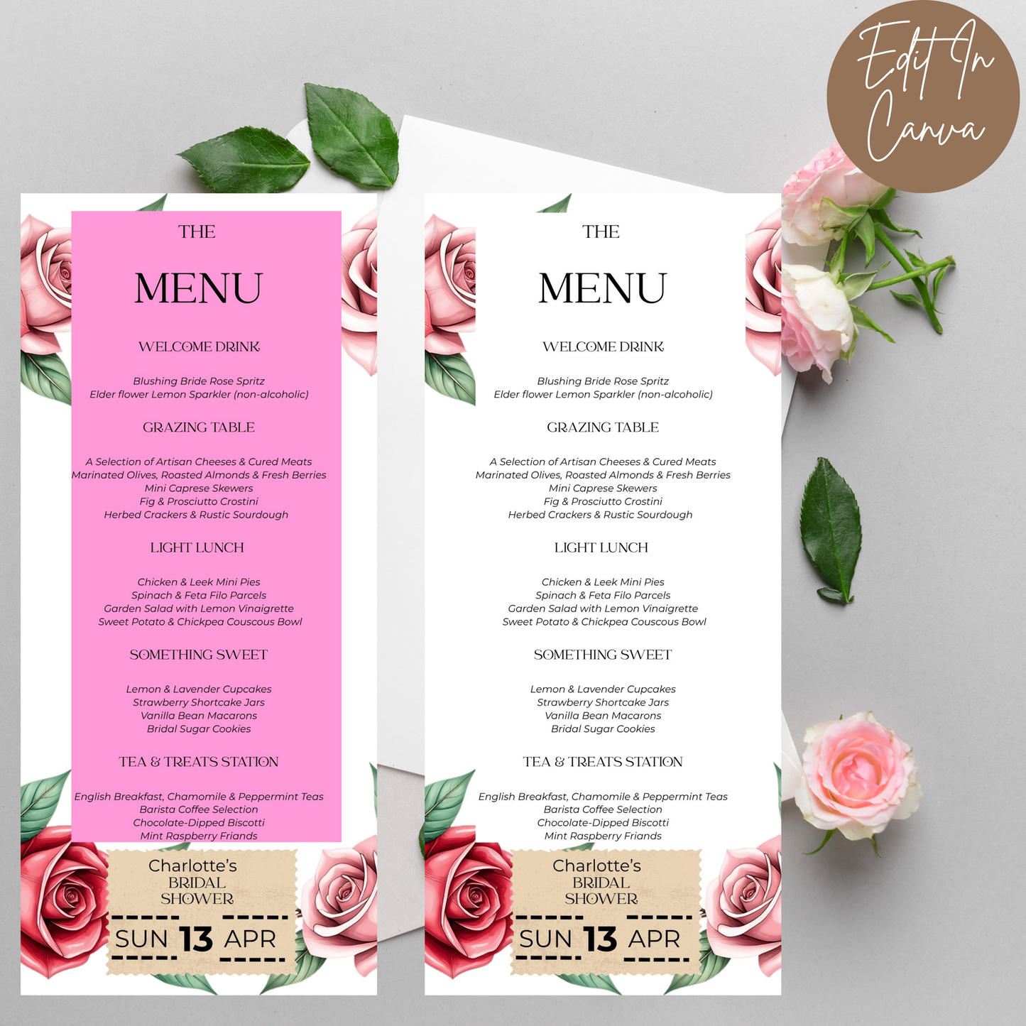 Bridal Shower Menu