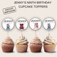 9th Birthday Cupcake Toppers Girl