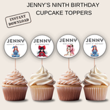 9th Birthday Cupcake Toppers Girl