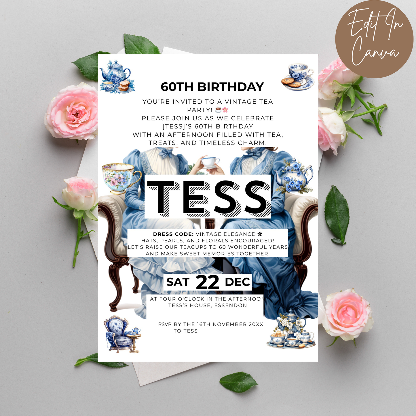 60th Birthday Invitation Female
