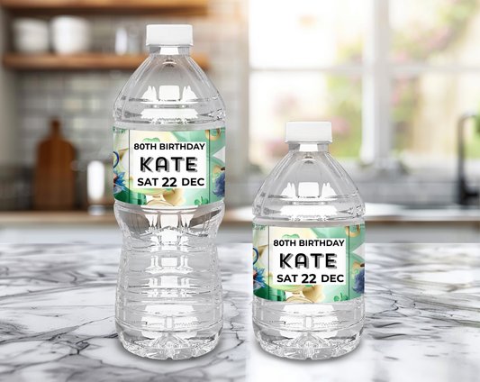 80th Birthday Water Bottle Label
