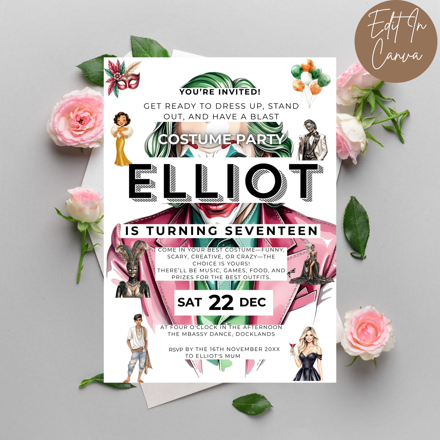 17th Birthday Invitation
