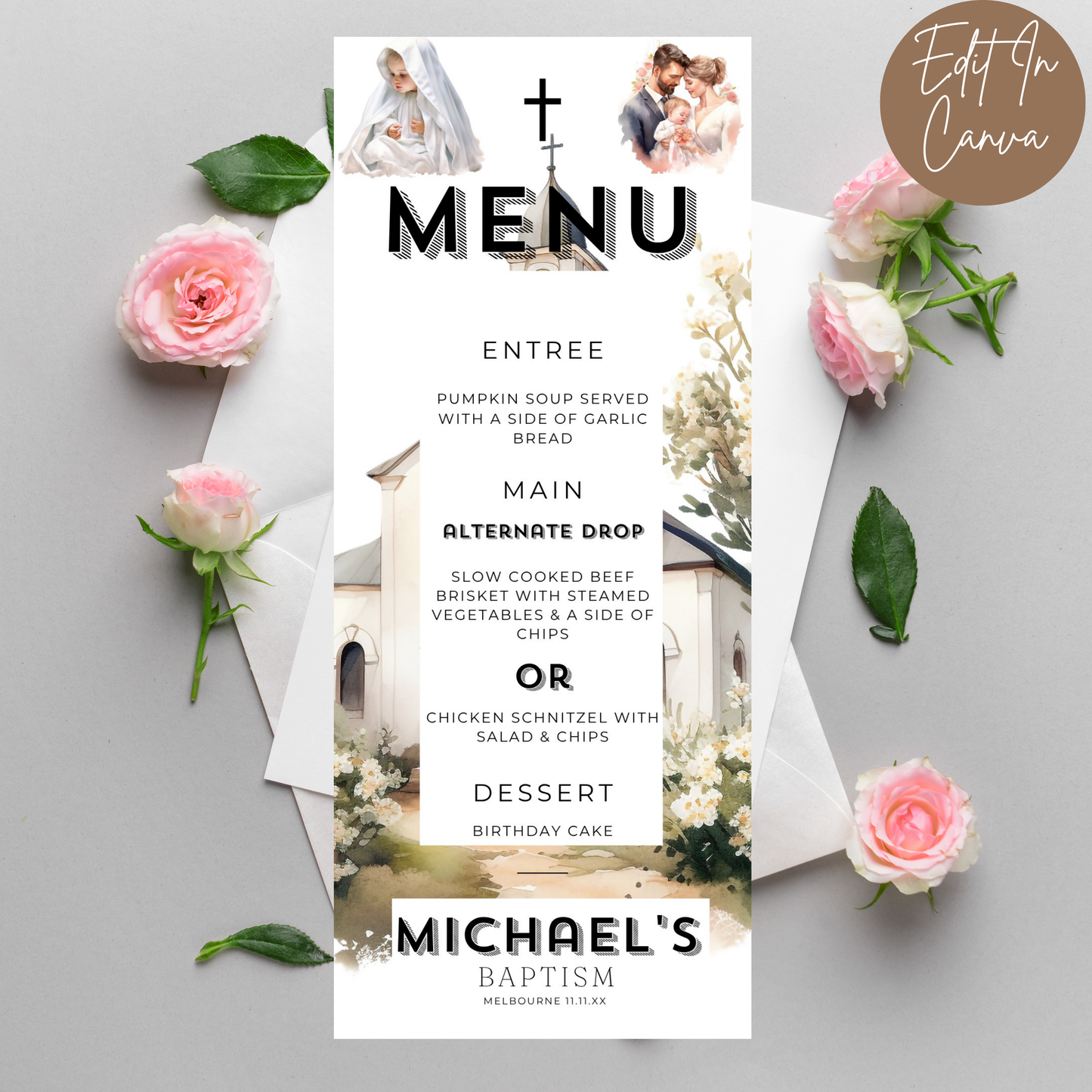 Baptism Menu Male