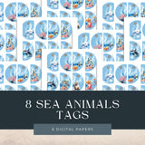 Eight Sea Animal Tags