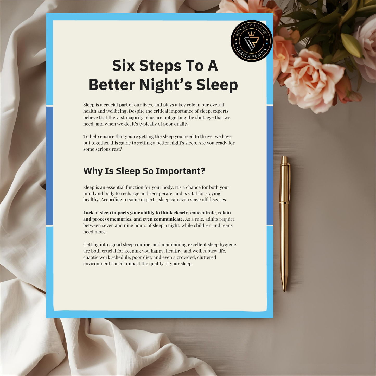 Six Steps To A Better Night's Sleep
