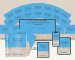 Collection of 'The Power of Networking' books, tablet, smartphone, and laptop on a beige background.