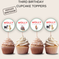 3rd Birthday Cupcake Toppers Girl