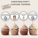 Christmas Party Cupcake Toppers
