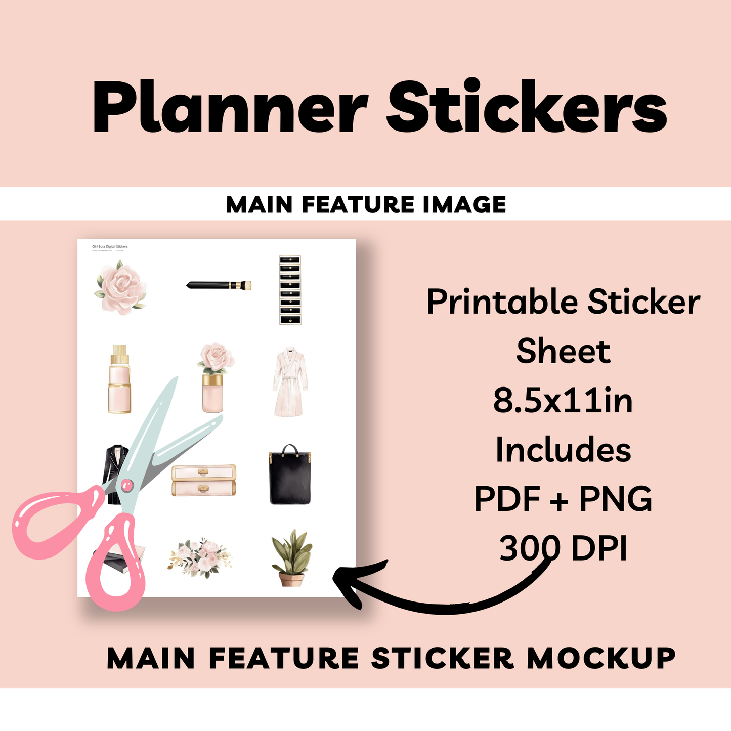 Girl Boss Digital Sticker Sheets