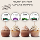 4th Birthday Party Cupcake Toppers Boy