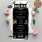 20th Birthday Menu