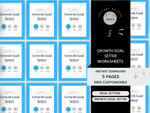 Growth Goal Setter worksheets with Canva branding and customization options.
