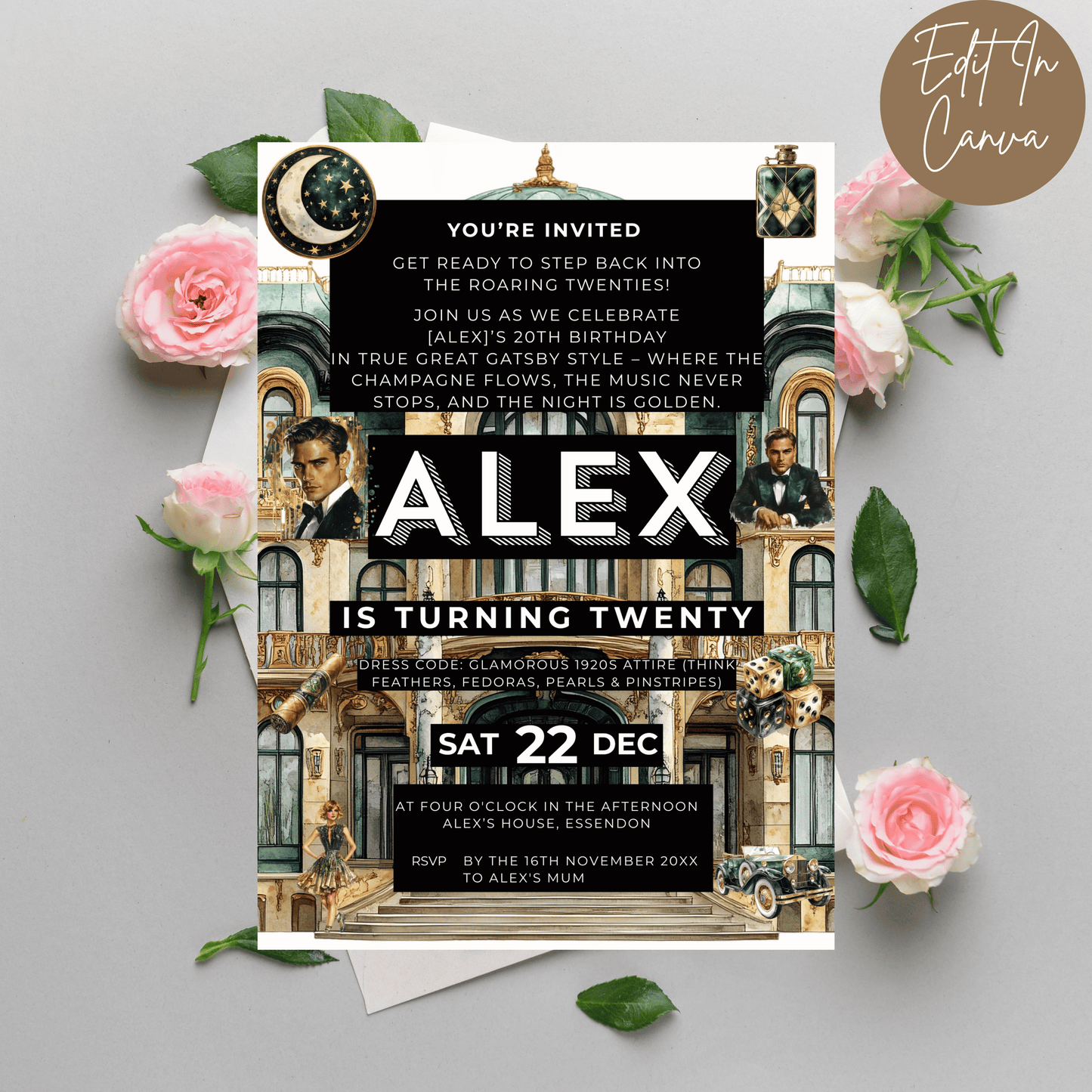 20th Birthday Invitation Male